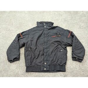 Vintage Roffe Skiwear Jacket Mens Large‎ Black Long Sleeve Snap Snowboarding